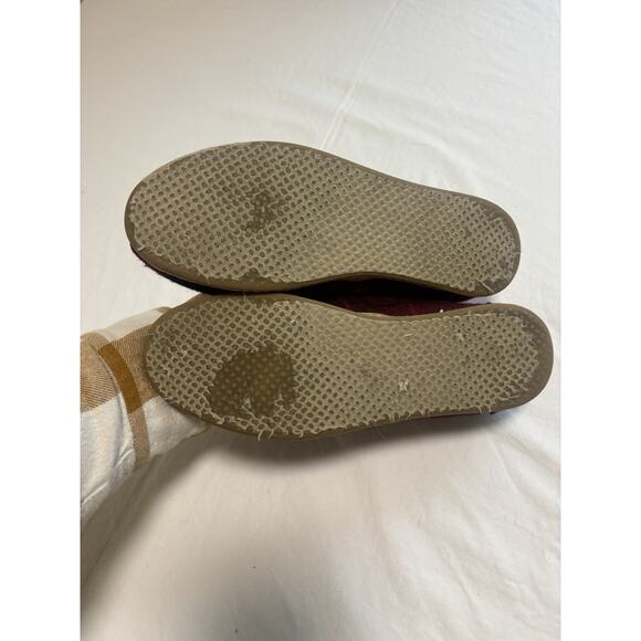 Toms Women's Buffalo Plaid Flannel Alpargata Slip Ons Red Black Size 7 Classic - Picture 5 of 5